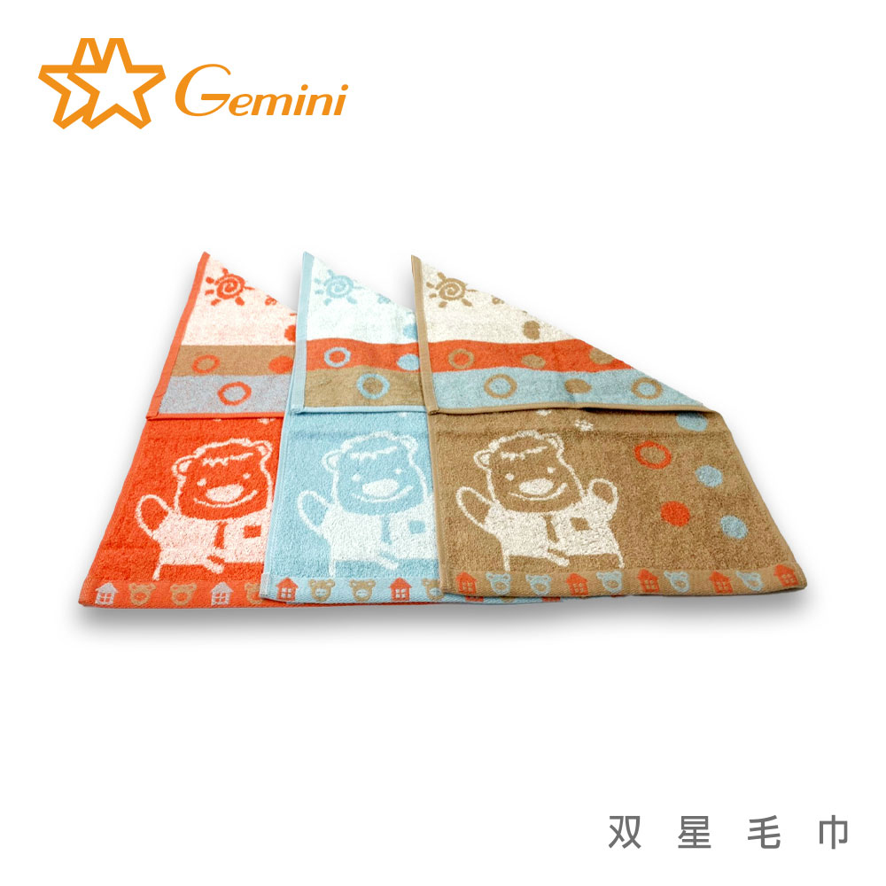 【Gemini 双星毛巾】雲端漫步的奶熊童巾(超值六入組)
