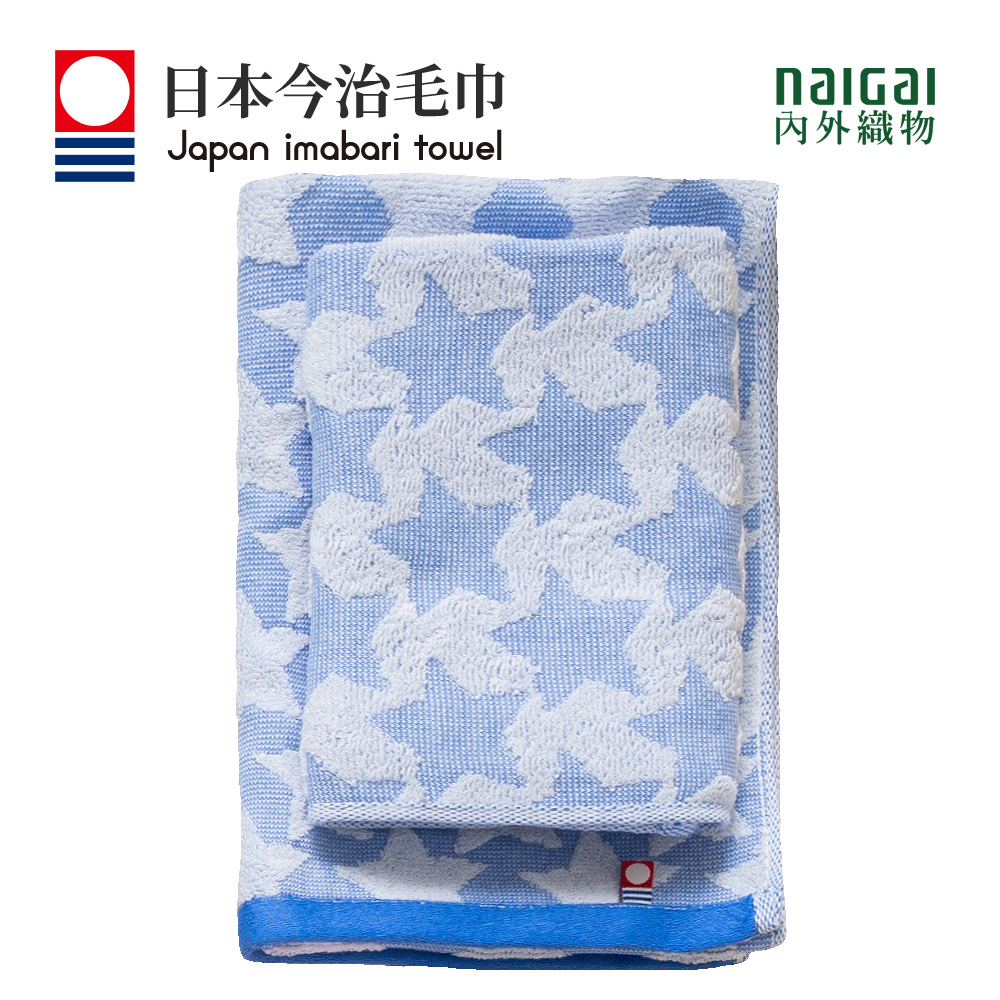 日本製今治認證純棉34*75CM毛巾(星星-藍)