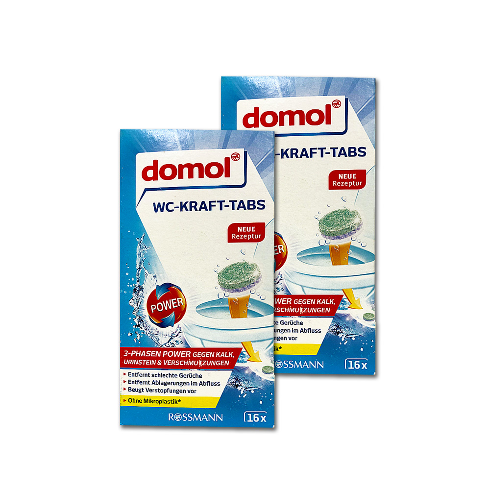 (2盒超值組)德國Domol-活性去汙除鈣強力消臭馬桶清潔錠20gx16顆/新藍盒