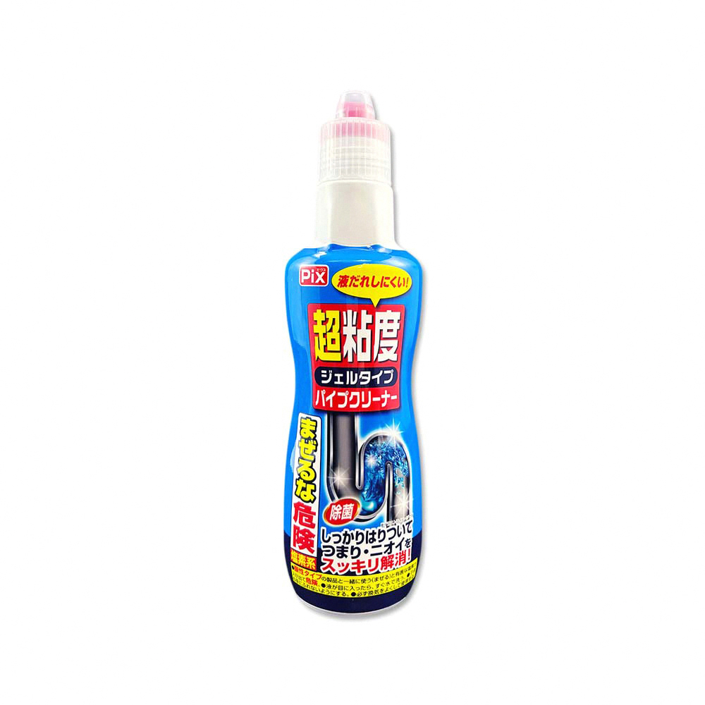 日本獅子化學-PIX超黏度濃縮凝膠強分解毛髮頑垢管道疏通劑400g/藍瓶