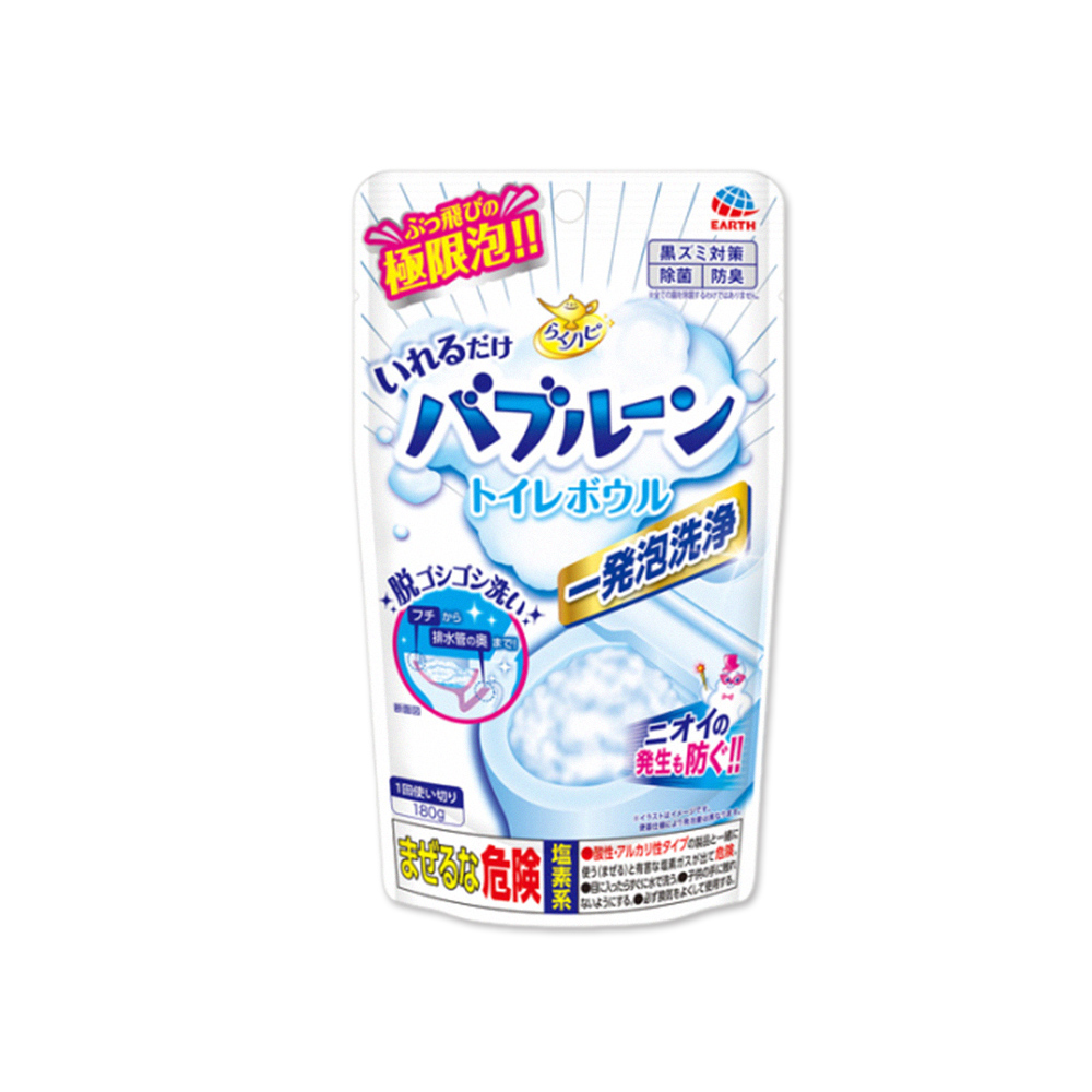 日本Earth地球製藥-馬桶發泡清潔粉180g/袋
