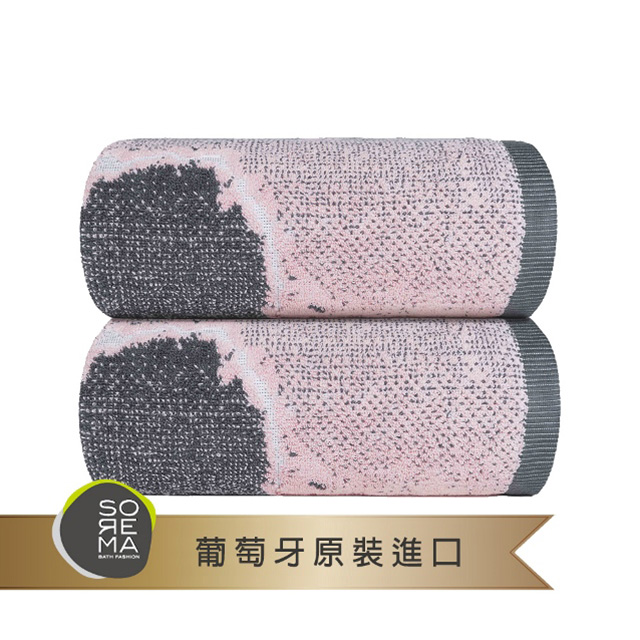 【Sorema 舒蕾馬】奢華時尚毛巾-MARBLE NUDE粉銀 30x50cm 2入組 南歐明星品牌