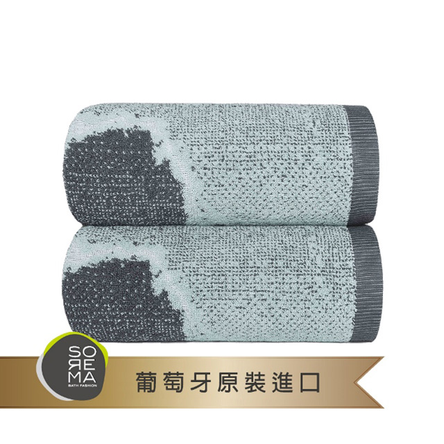 【Sorema 舒蕾馬】奢華時尚風毛巾-MARBLE BALTIC SEA銀湖藍 30x50cm 2入組
