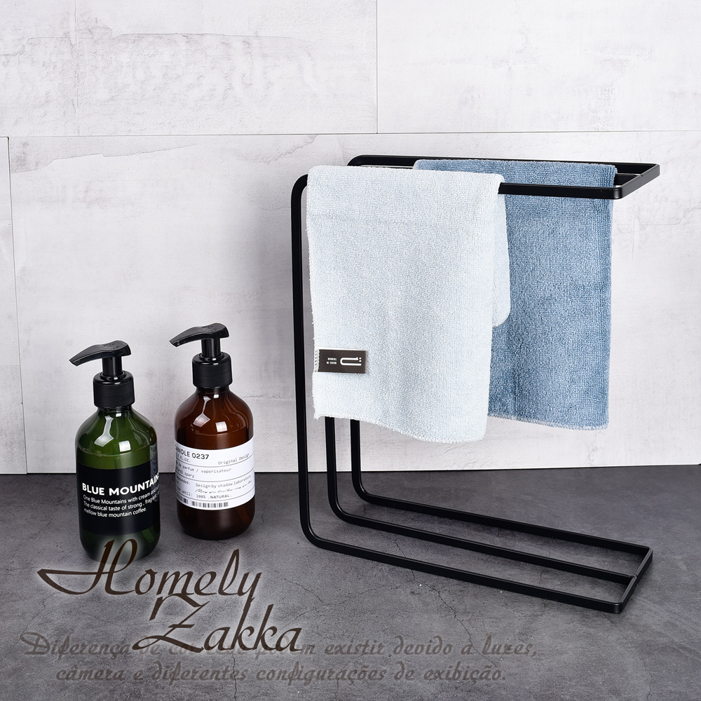 【Homely Zakka】日式簡約鐵藝三格抹布架/毛巾架/瀝水架/收納架_黑色