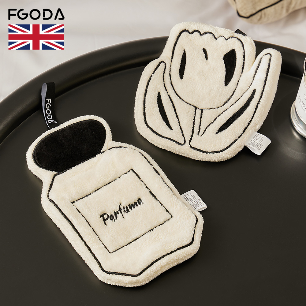 【英國FGODA】英倫風可掛式吸水速乾造型擦手巾-3入