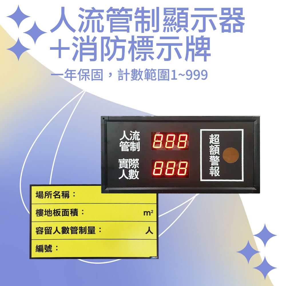 550-CC999F 人流管制顯示器(不含安裝)+消防標示牌