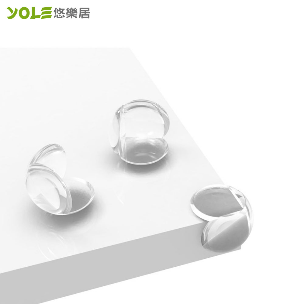 【YOLE悠樂居】嬰幼兒童安全防護防撞桌角套-透明圓形(100入)#1528001-2