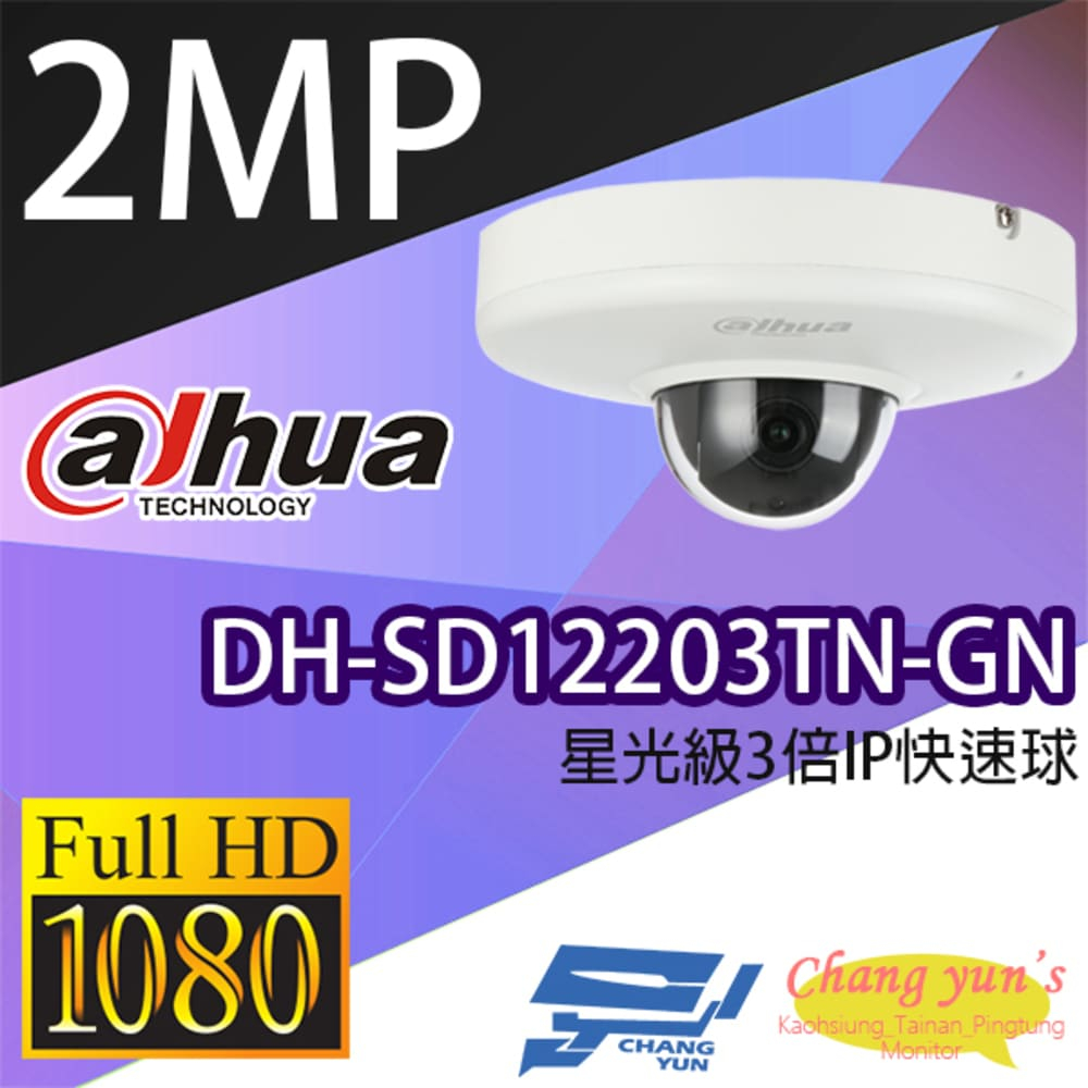 大華 DH-SD12203TN-GN 星光級3倍1080P IPcam 快速球攝影機