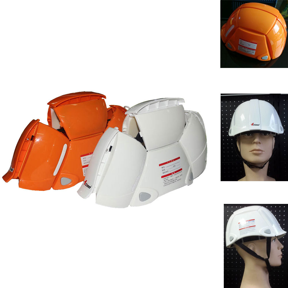 PUSH! 地震防災相關用品 折疊式安全帽防災帽防災頭盔戶外運動安全帽(加強版橘黃J20一入