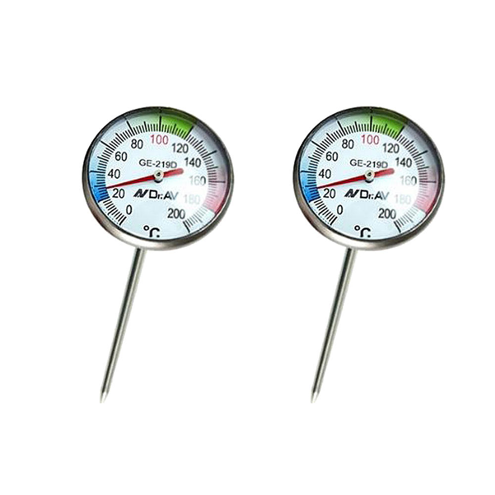 【聖岡科技Dr.AV】2入組GE-219E多用途 筆型 溫度計(附收納套 耐熱200℃探針12.5cm指標式 免電池)