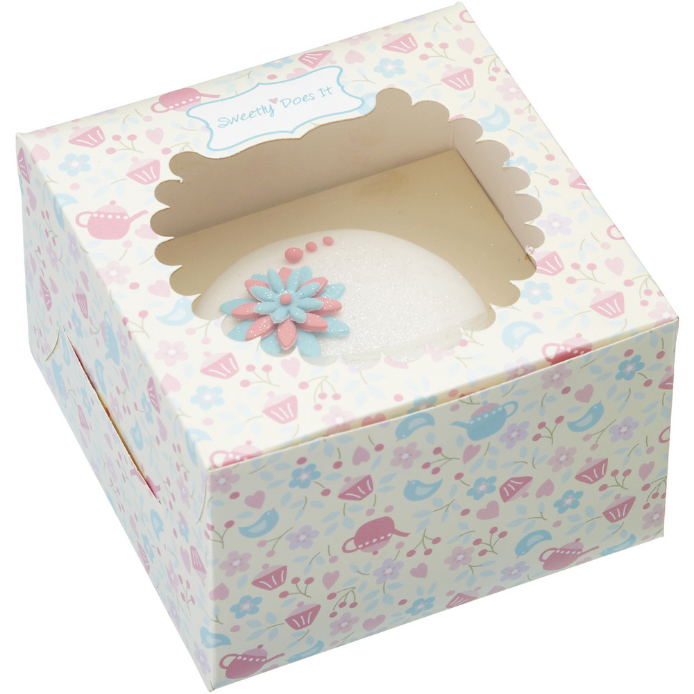 Sweetly 單格瑪芬蛋糕紙盒4入(午茶粉)