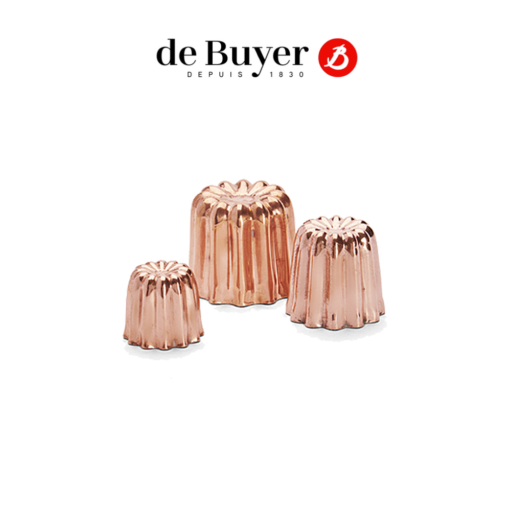 法國【de Buyer】畢耶烘焙 頂級可麗露銅模3.5cm