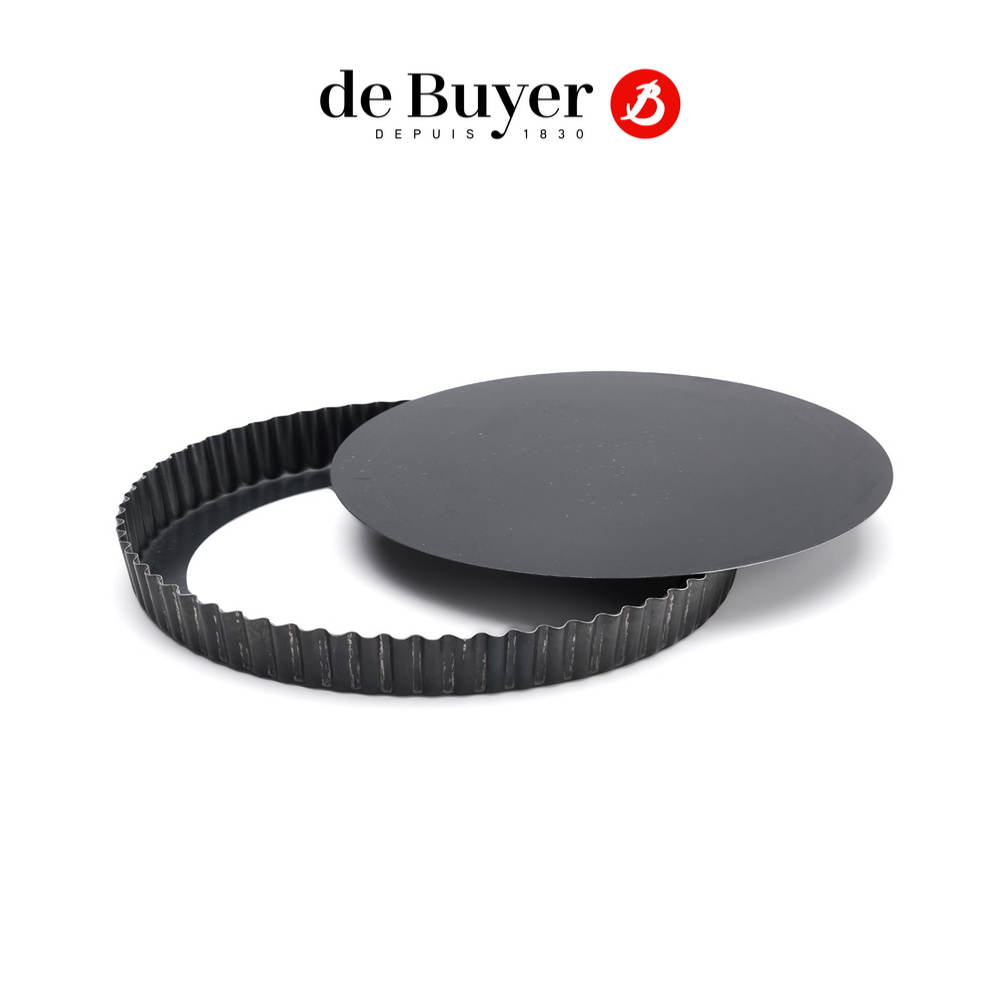 de Buyer法國畢耶 輕礦藍鐵烘焙系列 活動式圓形波浪邊塔模27cm