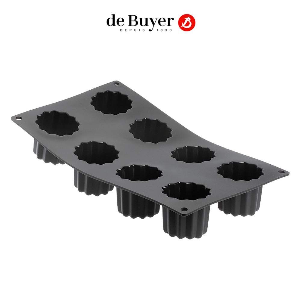 de Buyer法國畢耶『黑軟矽膠模系列』8格法式可麗露烤模 / 8連模