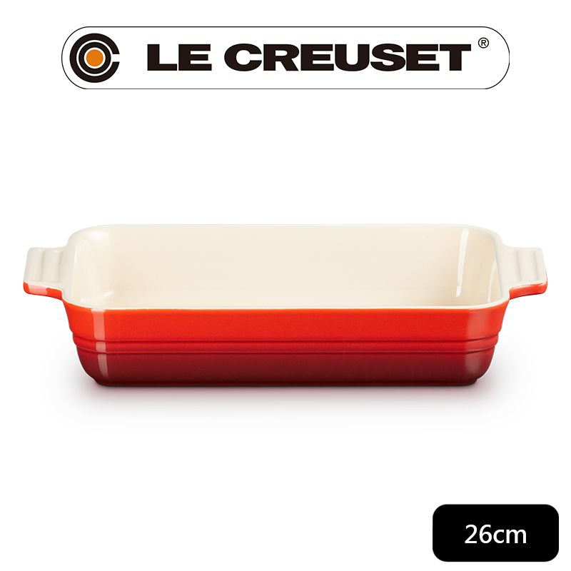 LE CREUSET-瓷器長方烤盤26cm (櫻桃紅)