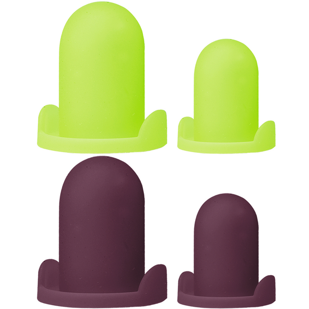 IBILI 大小矽膠花嘴蓋4件(紫綠)