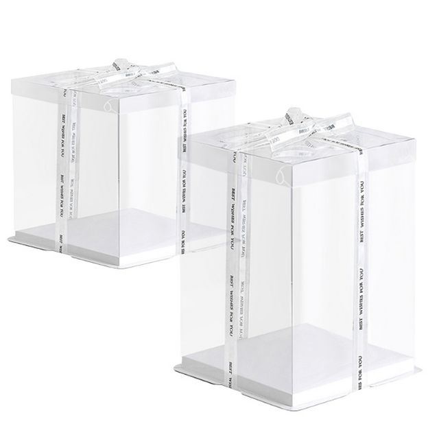 透明生日蛋糕盒 加高方形包裝盒 多用途 花藝包裝 防塵 三層 (尺寸可選)