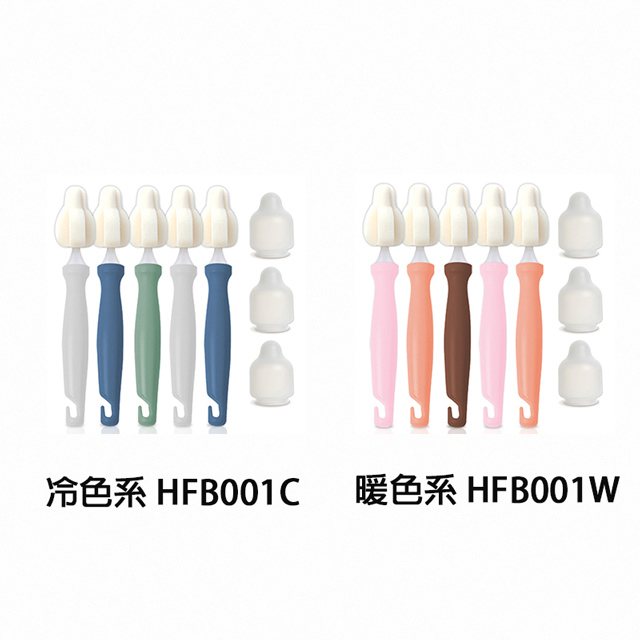正韓 hibee 極細緻奶嘴/奶瓶/杯蓋螺旋/各種細縫 海綿隙縫刷 (5入組) HFB001