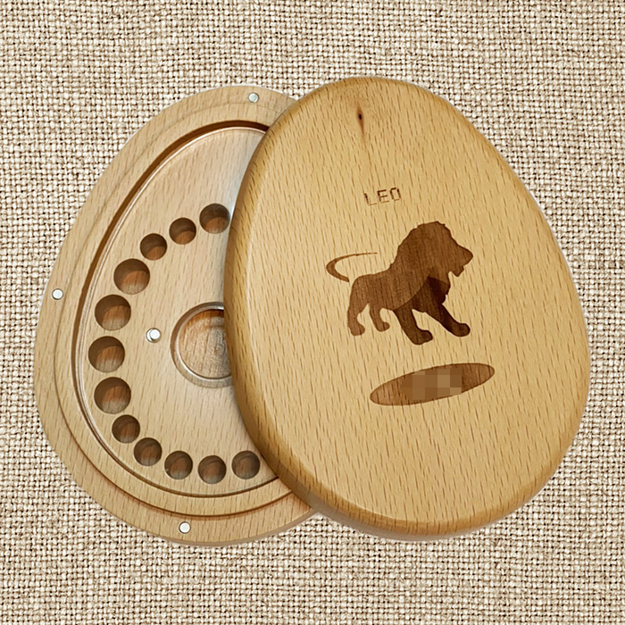 【禮物+ gift4U】台灣客製刻名兒童乳牙保存盒 星座系列 獅子座