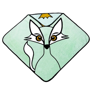 挪威Babylivia 連帽有機棉浴巾-狐狸(3色可選)