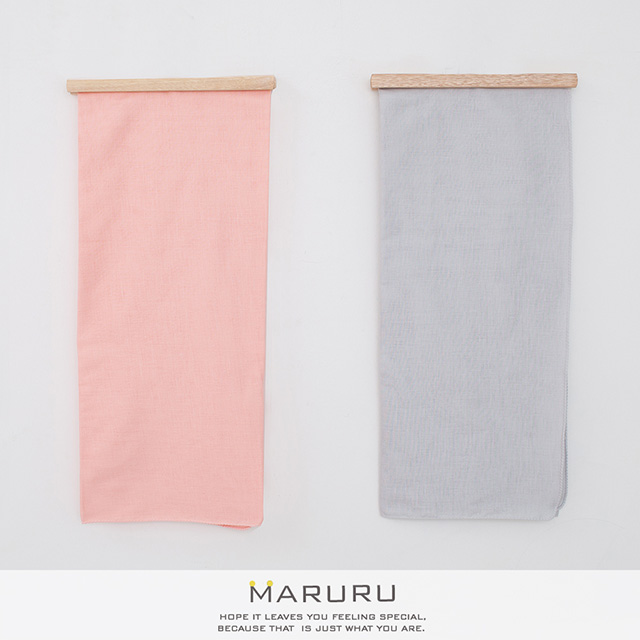 MARURU日本製紗布浴巾L（蜜桃紅/岩灰）