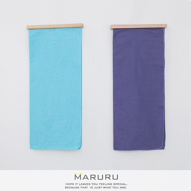MARURU日本製紗布浴巾L（天空藍/木槿紫）