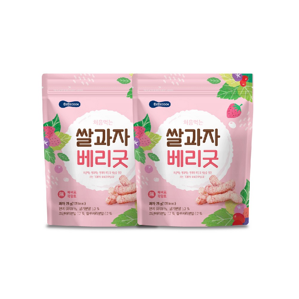 韓國 【BEBECOOK】 寶膳 智慧媽媽綜合莓果米棒 (25g) (2入組)