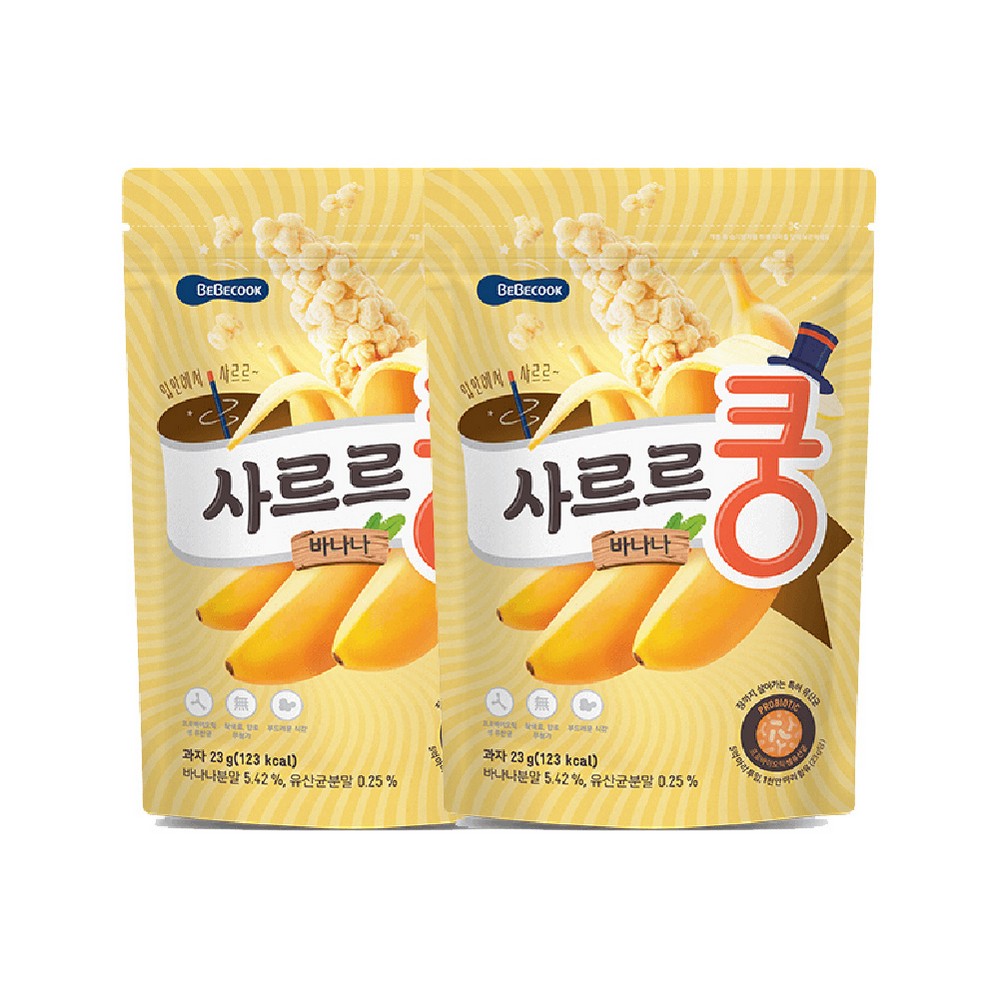 韓國 【BEBECOOK】幼兒益生菌香蕉泡芙 (23g) (2入組)