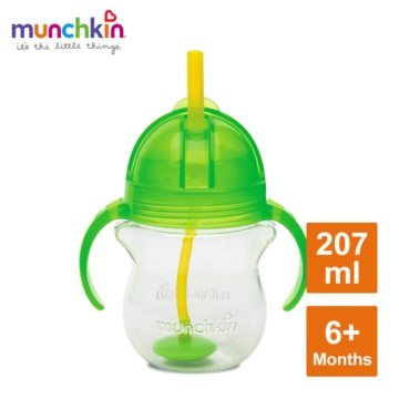 munchkin滿趣健-貼心鎖滑蓋防漏杯(360度吸管)207ml-綠