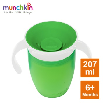 munchkin滿趣健-360度防漏練習杯207ml-綠