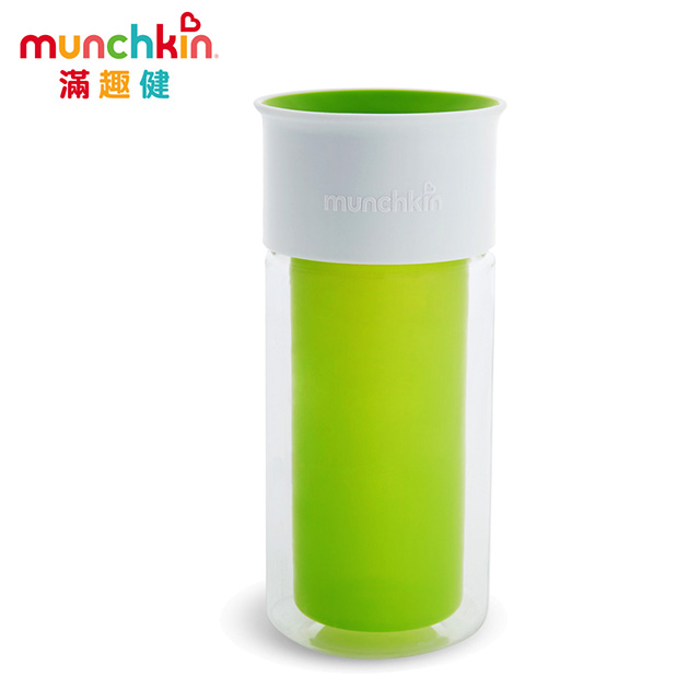 munchkin滿趣健-360度自由貼防漏杯266ml-綠