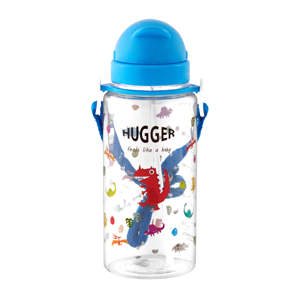 英國【Hugger】Tritan兒童吸管水壺 550ml (附背帶) - 酷比龍