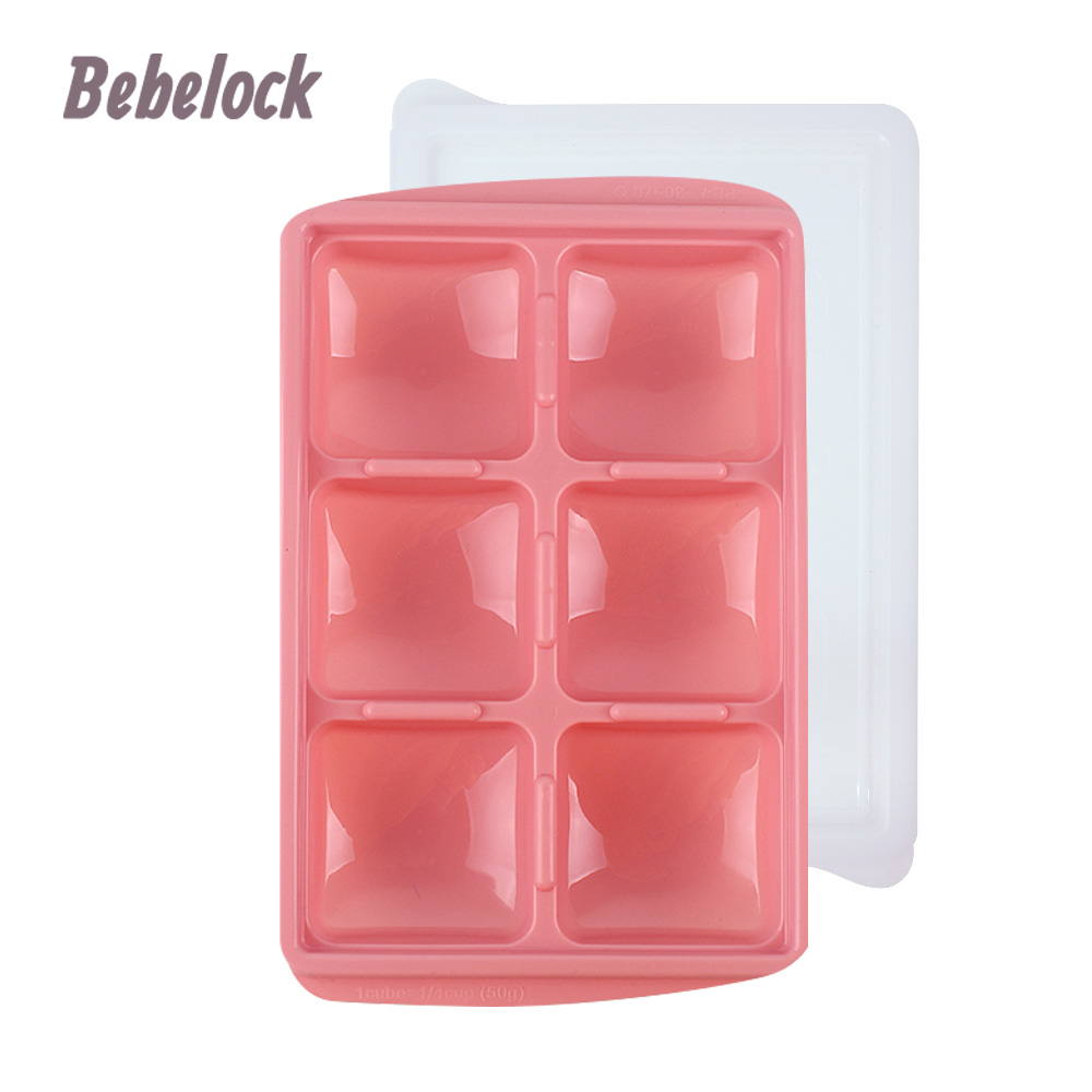 BeBeLock 食品冰磚盒50g(6格)蜜桃粉