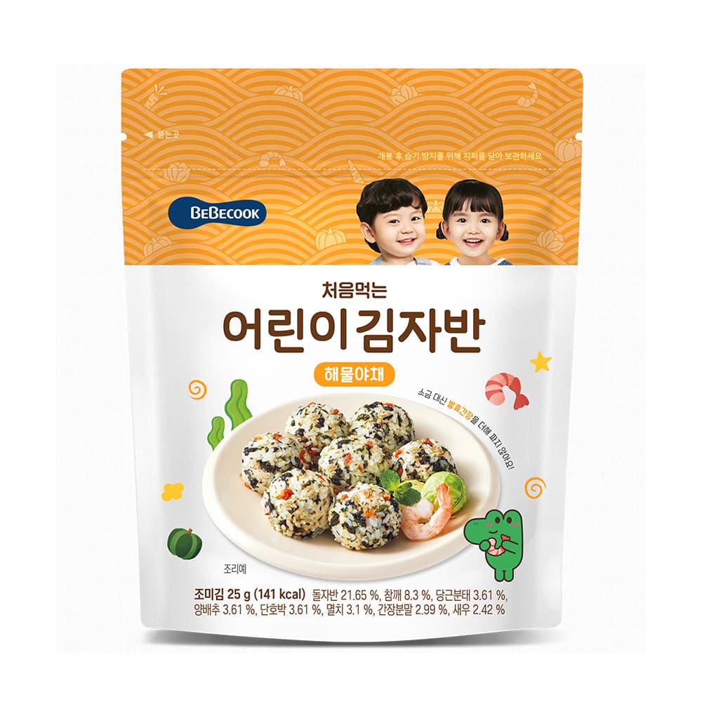 韓國 【Bebecook】寶膳 幼兒初食海苔酥-海味蔬菜 (25g)
