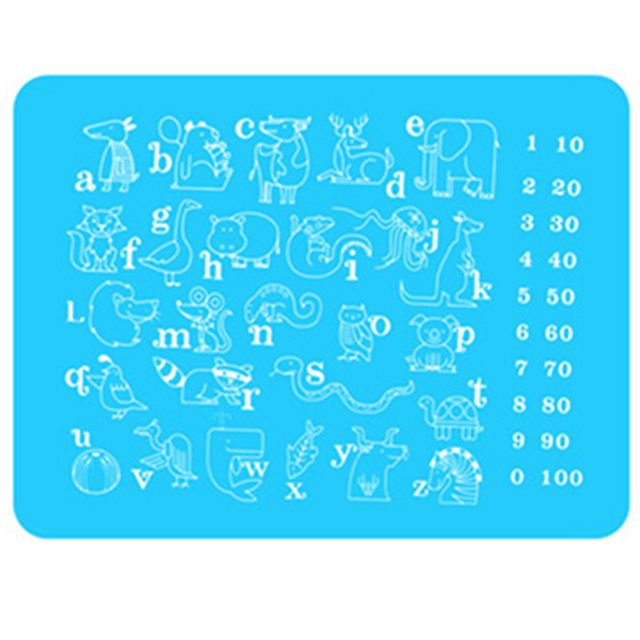 《Stylelife》矽膠學習餐墊-字母與動物(藍色)