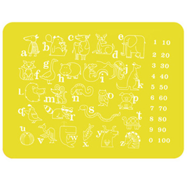《Stylelife》矽膠學習餐墊-字母與動物(黃色)