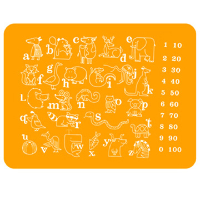 《Stylelife》矽膠學習餐墊-字母與動物(橘色)