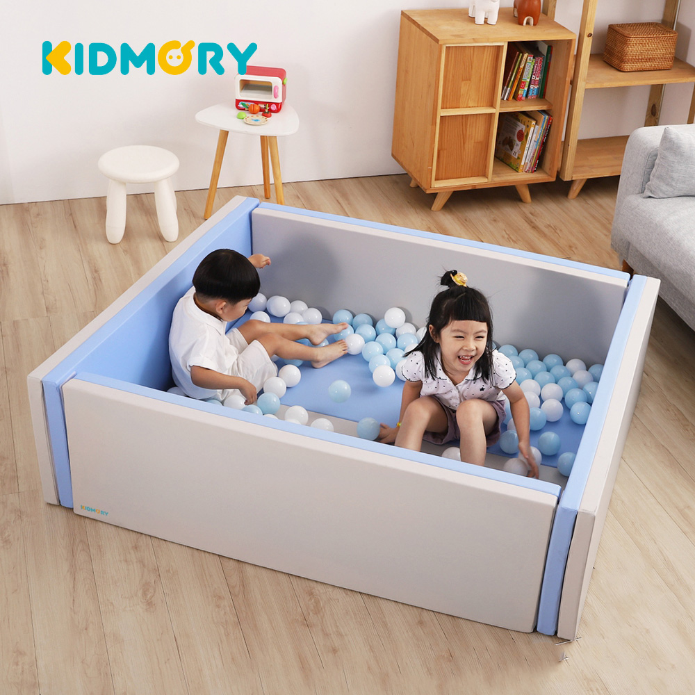 【KIDMORY】 兒童IXPE安全折疊遊戲城堡地墊組-灰/藍(KM-567-BU)
