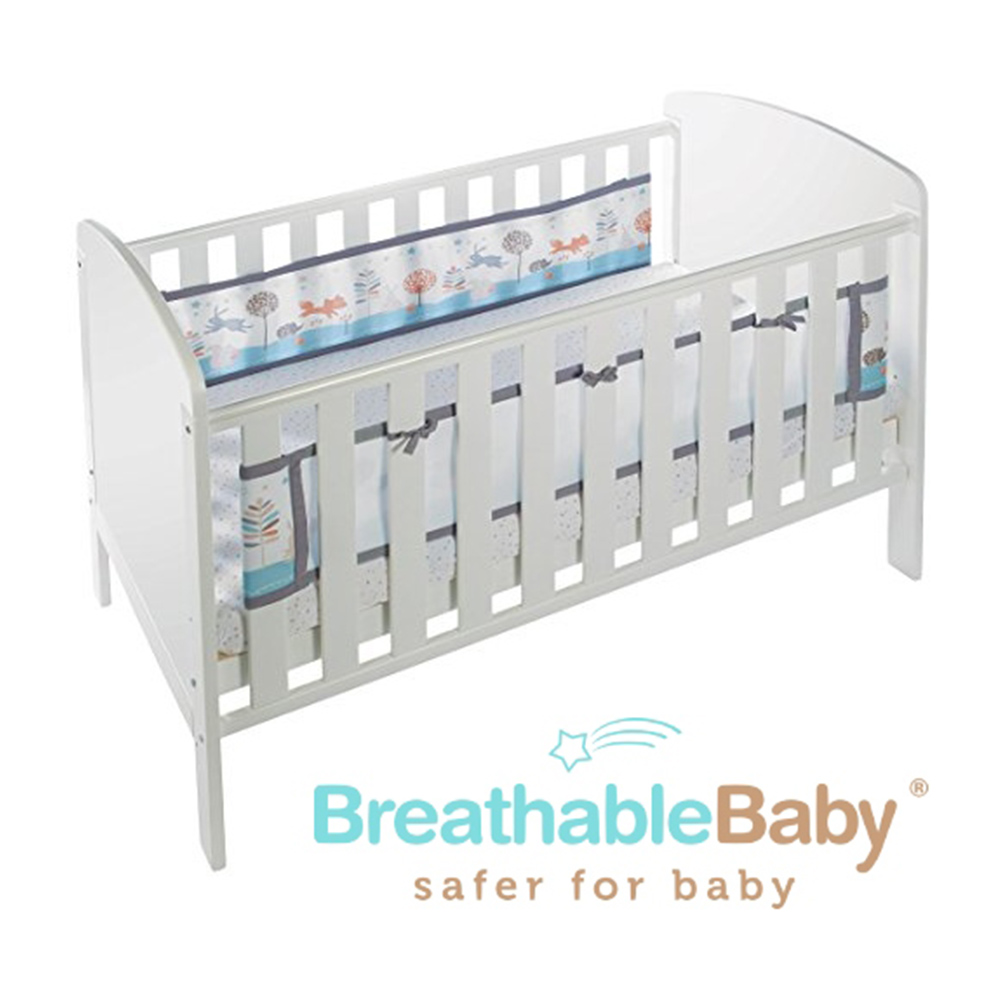 英國 BreathableBaby 透氣嬰兒床圍 兩側型 (19432魔法森林)