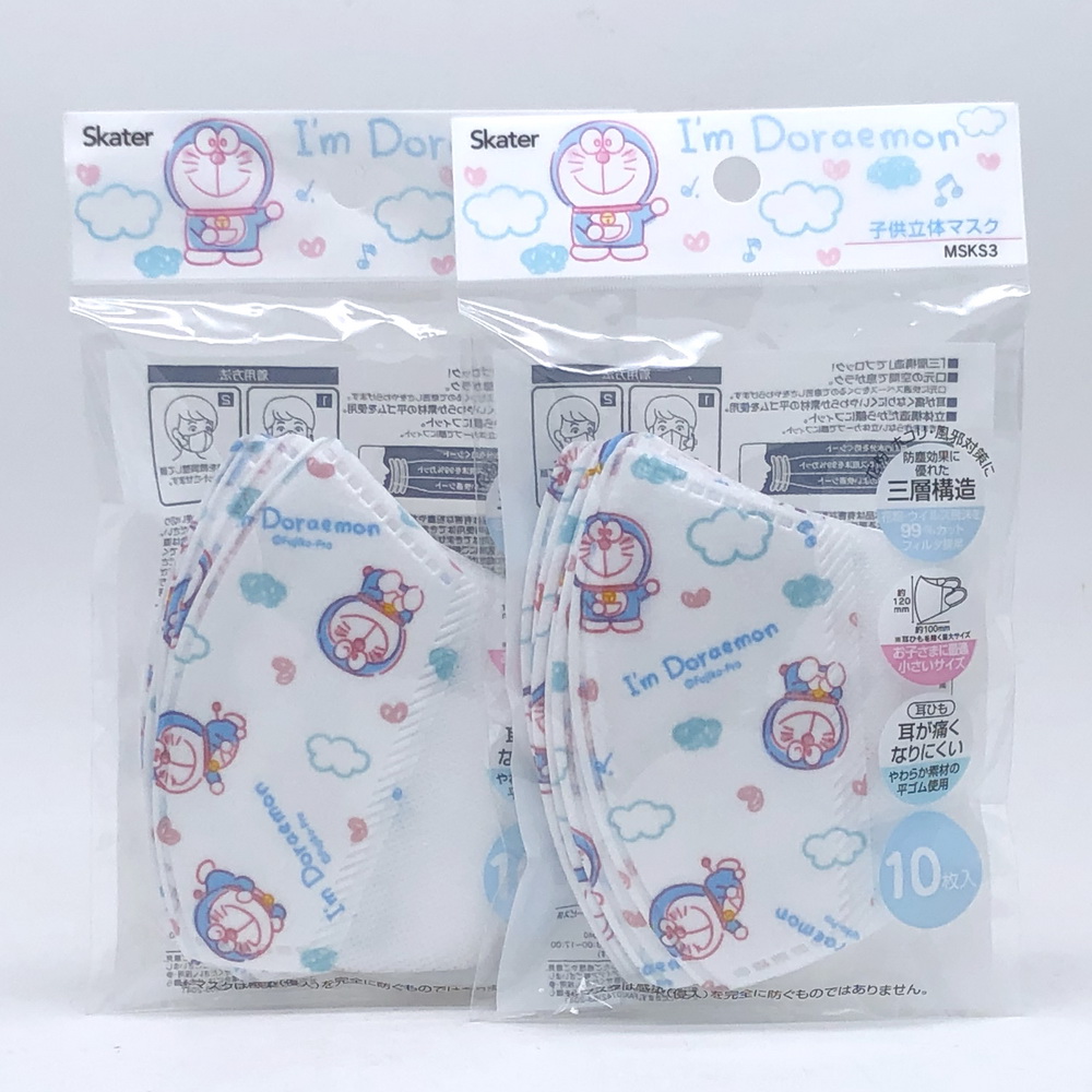 日本 Skater 哆啦A夢Doraemon 三層構造兒童立體口罩((MSKS3/三層構造/2入20枚)(4388)