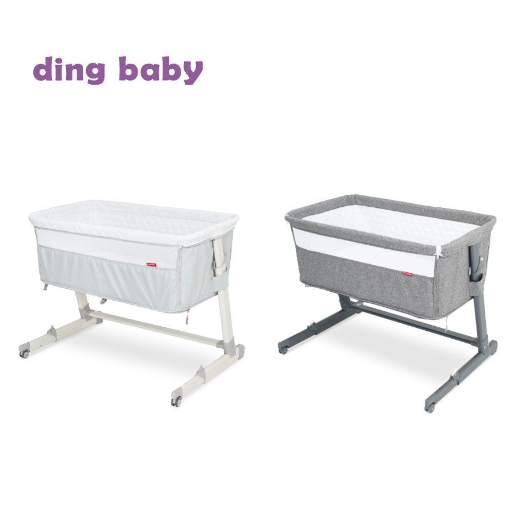 ding baby 便攜嬰兒床 附大床連結安全帶 承重20公斤-質感深灰/韓系淺灰