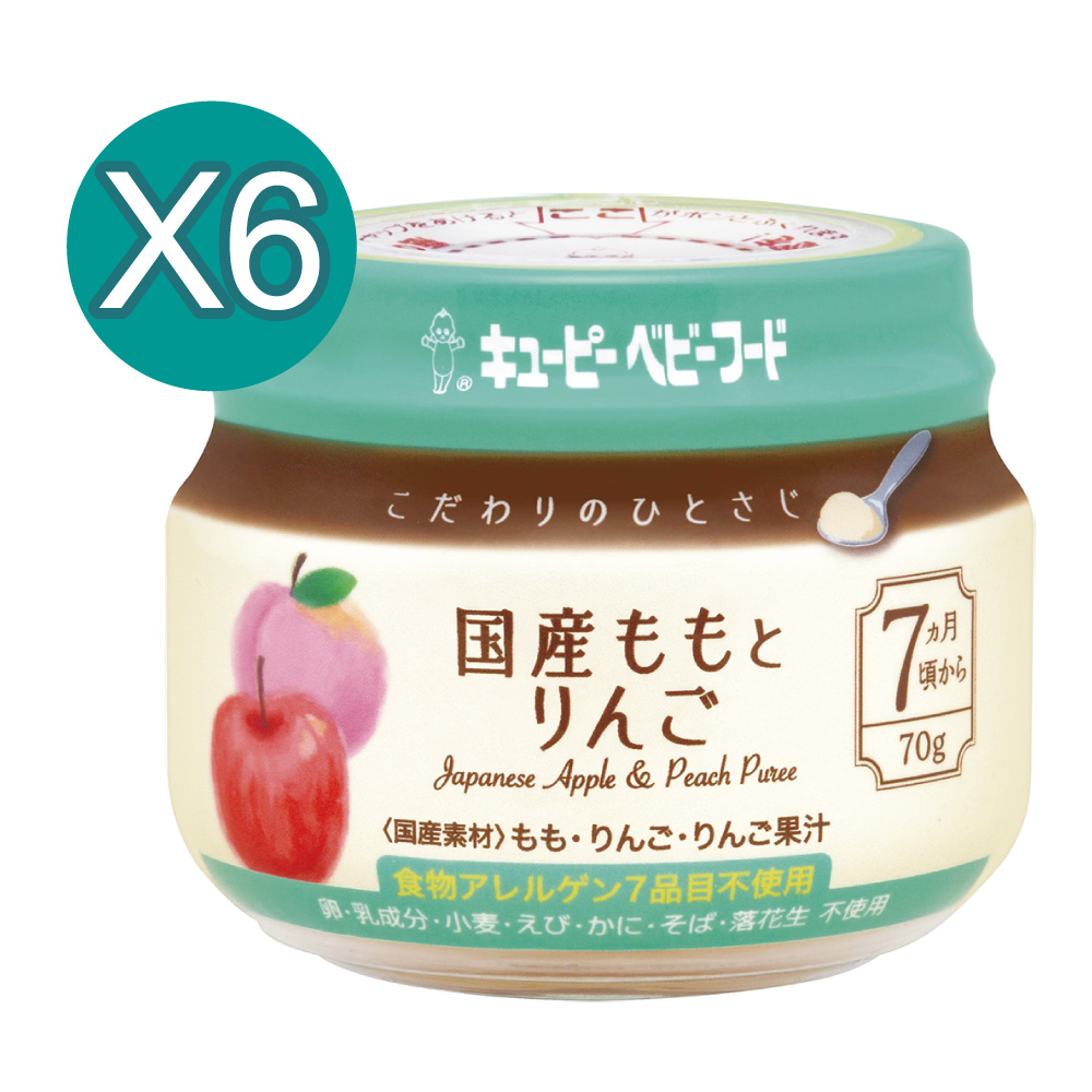 【日本Kewpie】KA-3極上嚴選 日本蘋果蜜桃泥70gX6