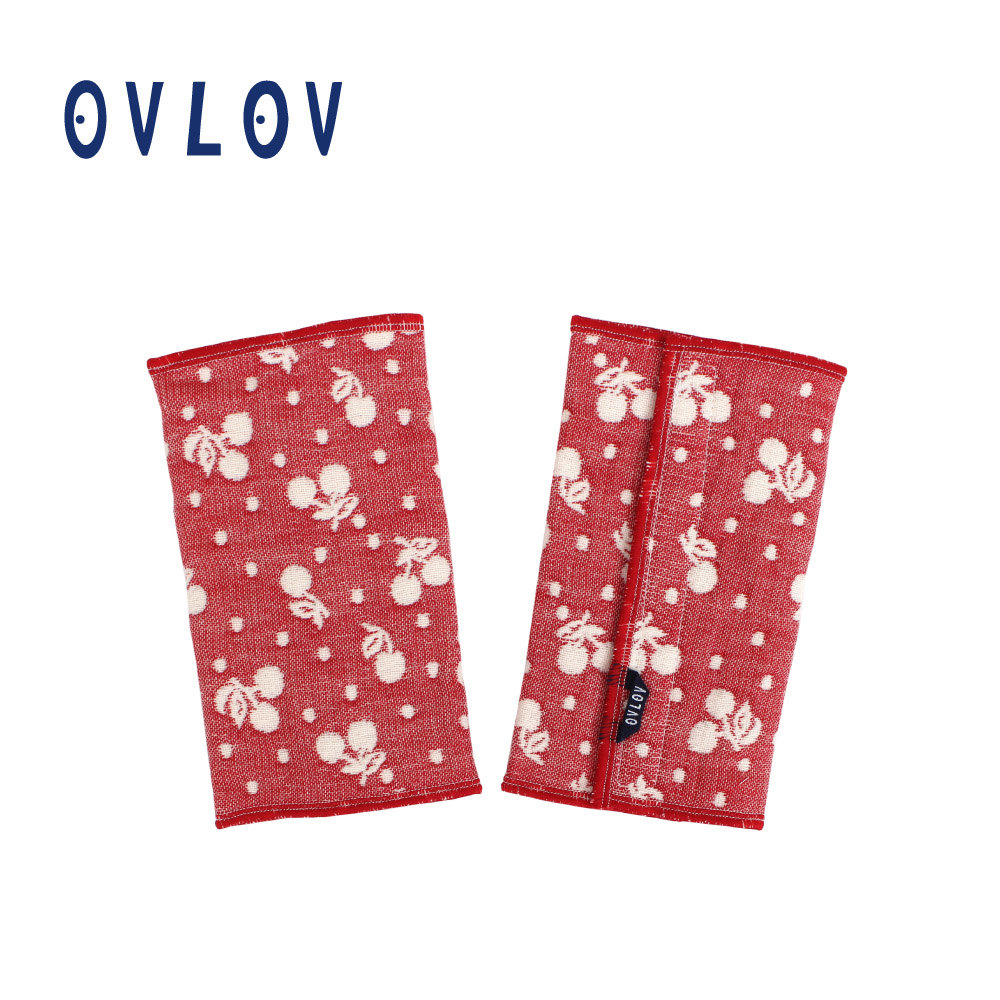 OVLOV 日本製六層紗口水巾-小櫻桃(紅)