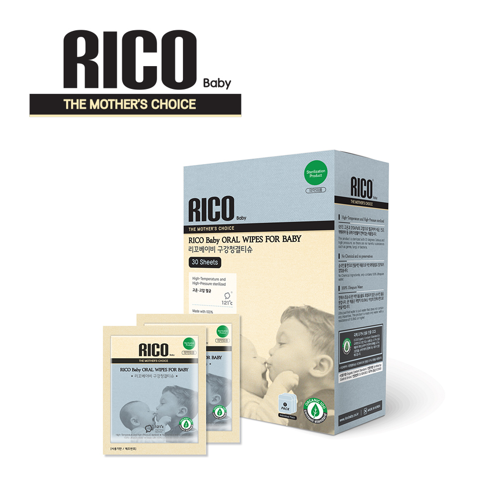 RICO baby 韓國嬰兒潔牙溼紙巾30片/盒