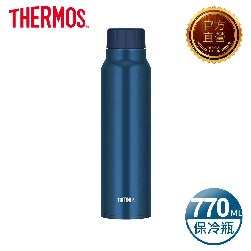 【THERMOS 膳魔師】不鏽鋼氣泡保冷隨身瓶770ml-知性藍(FJK-750-NVY)