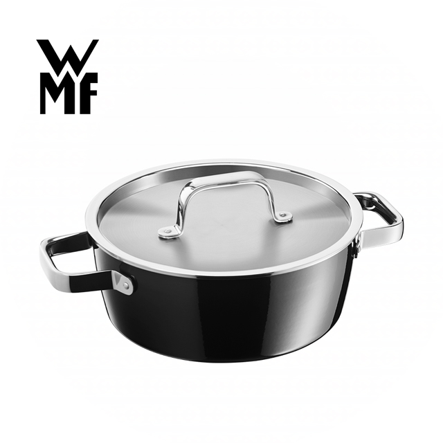 德國WMF Fusiontec Aromatic 雙耳淺燉鍋 22cm 3.1L (黑色)