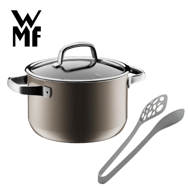 WMF Fusiontec 高身湯鍋 20cm 3.7L (棕銅色)+德國WMF NUOVA 濾孔料理餐夾