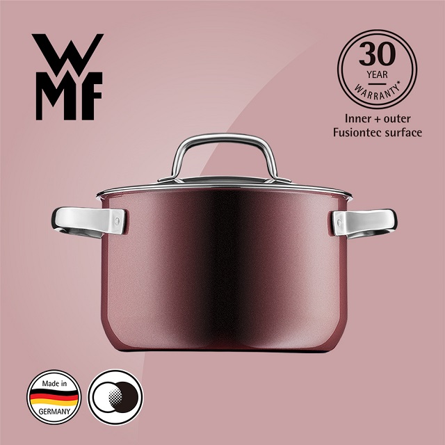 德國WMF Fusiontec 高身湯鍋 20cm 3.7L (金屬玫瑰 赭紅色)