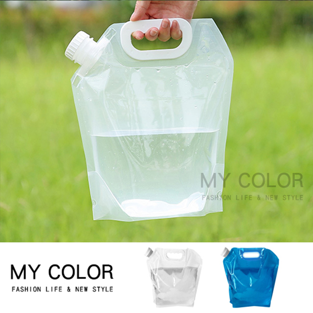 MYCOLOR 折疊手提儲水袋 3L 水袋 儲水袋 塑料袋 裝水袋 大容量 折疊袋 加龍頭 旅行【R047】