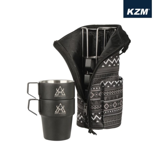 KAZMI KZM 不鏽鋼雙層馬克杯5入組 啞光黑 K8T3K004